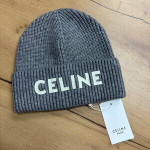 CELINE grey knit hat